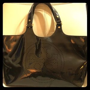 Tory Burch Patent Zip Tote